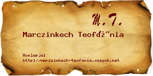 Marczinkech Teofánia névjegykártya